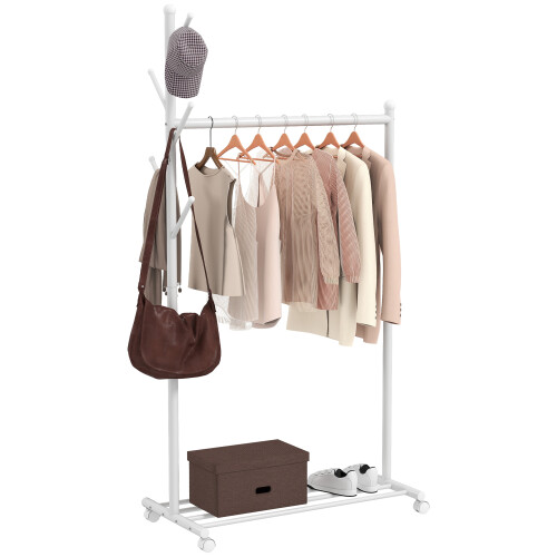 Homcom Burro para Ropa Blanco 86 x 43 x 171 cm