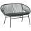 Outsunny Silla de Ratán Negro 132 x 72 x 83 cm 1
