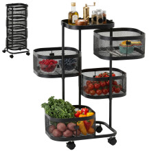 Carrito de cocina Negro 33 x 33 x 77 cm