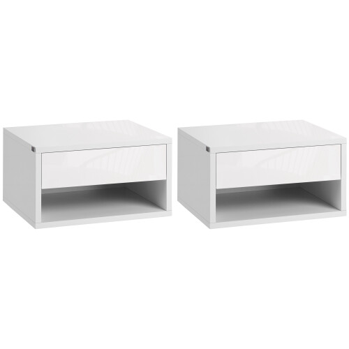 Homcom Mesitas de Noche Blanco 37 x 32 x 21 cm