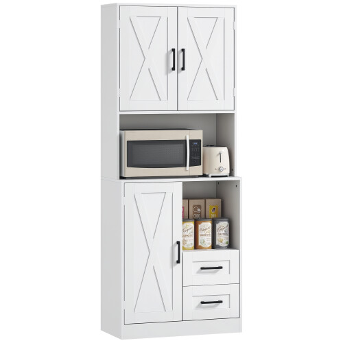 Homcom Alacena de Cocina Blanco 70 x 40 x 180 cm