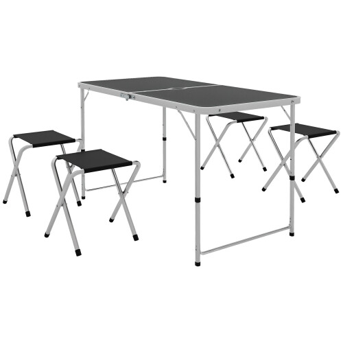 Outsunny Mesa Camping Plegable Negro 120 x 60 x 70 cm