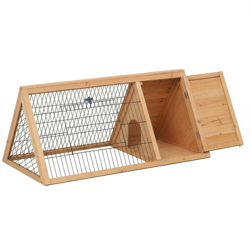 PawHut Jaula para Conejo Marrón 116 x 62.2 x 52.5 cm