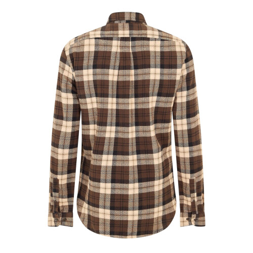 Timberland (M, Chocolate Brown) Timberland Mens Checked Casual Button-Down Shirt 1