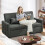 Homcom HOMCOM 2 Seater Sofa Bed, Convertible Pull Out Bed Settee, Charcoal Grey 1