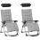 2 Piece Reclining Zero Gravity Sun Loungers with Cushions, Light Grey 2