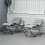 2 Piece Reclining Zero Gravity Sun Loungers with Cushions, Light Grey 4