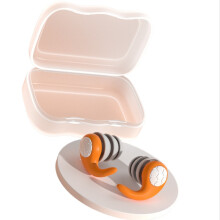 Bouchons d'oreille en silicone anti-bruit - Réutilisables, confortables, parfaits pour dormir, étudier et voyager Orange