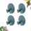 Oval Socket Cable Hook Multi-function Adhesive Plug Holder Cord Organizer Storage Rack Key Hanger (blue) (4pcs) 4
