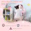 Kids Dressing Table Set, with Mirror and Drawer - Pink 6