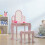 Kids Dressing Table Set, with Mirror and Drawer - Pink 4