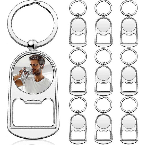 10 Pcs Sublimation Blank Keychain Metal Bottle Opener Blank Key Ring Heat Transfer Rectangular Subl 2