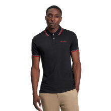 (S, Black) Ben Sherman Mens Signature Pique Polo Shirt