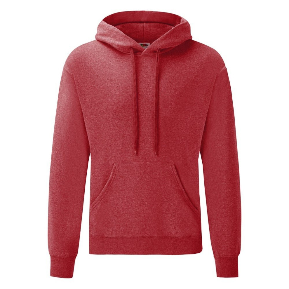 Fruit Of The Loom (M, Heather Red) Mens Hooded Sweatshirt / Hoodie