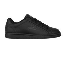 (4.5 UK, Black/Charcoal) Slazenger Childrens/Kids Ash Leather Flat Trainers