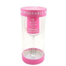 Wine Glass ~ Novelty Drinking Glass ~ KEEP CALM YOU MISERABLE OLD COW!