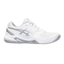 (8 UK, White/Silver) Asics Womens/Ladies Gel Dedicate 8 Tennis Shoes