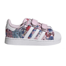 (8 UK Child, Pink/White) Adidas Childrens/Kids Superstar Floral Trainers