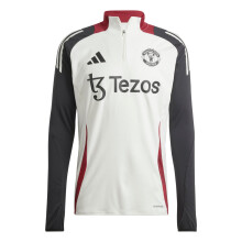 (8 UK, Off White/Black) Adidas Womens/Ladies Trio 24 Manchester United FC Track Top