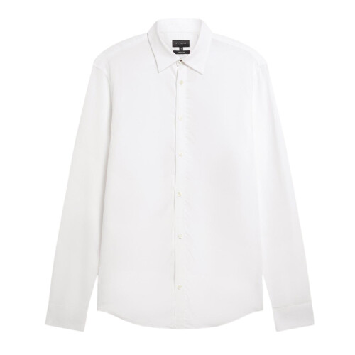 Ted Baker (S, White) Ted Baker Mens Linen Blend Regular Long-Sleeved Shirt