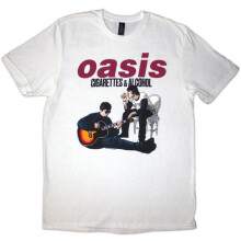 (S, White) Oasis Unisex Adult Cigarettes & Alcohol Illustration T-Shirt