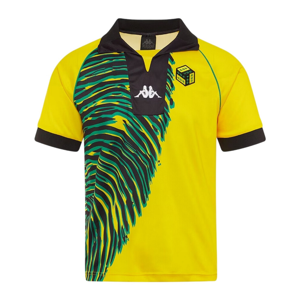 Kappa (M, Bright Yellow/Black) Mens Pox Too Hot Graphic Print Regular T-Shirt