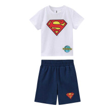 (5-6 Years, Blue/Red) Superman Childrens/Kids Polyester Blend Shirt And Shorts Set