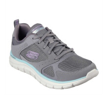 (2.5 UK, Charcoal/Aqua) Skechers Womens/Ladies Track Trainers