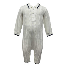 Pretty Green Baby Cable Knit Collared Romper
