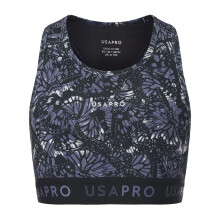 (11-12 Years, Black/Butterfly Green) USA Pro Girls Crop Crop Top
