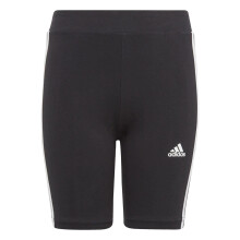 (7-8 Years, Black/White) Adidas Girls Essential Breathable Biker Shorts