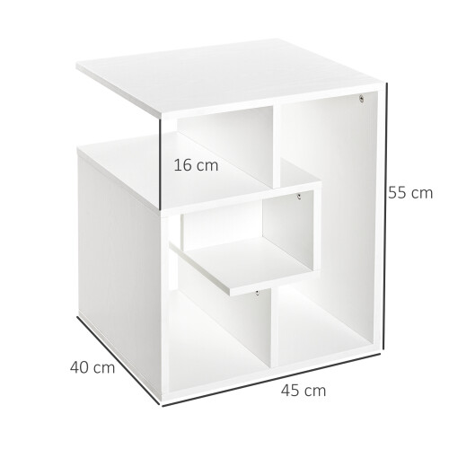 Homcom Mesilla de Centro Blanco 45 x 40 x 55cm 2