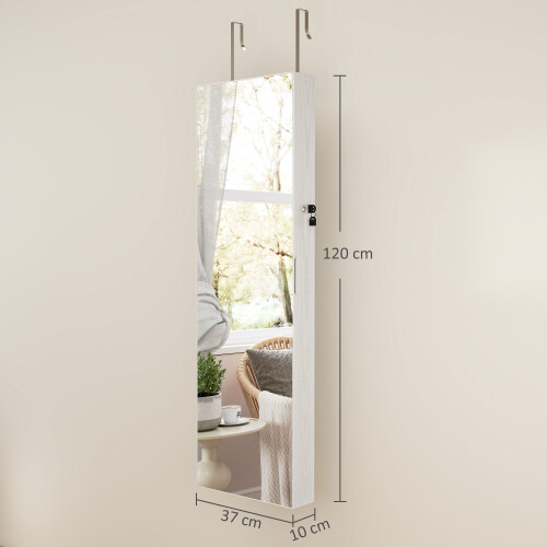 Homcom Espejo Joyero Blanco 37 x 10 x 120 cm 2