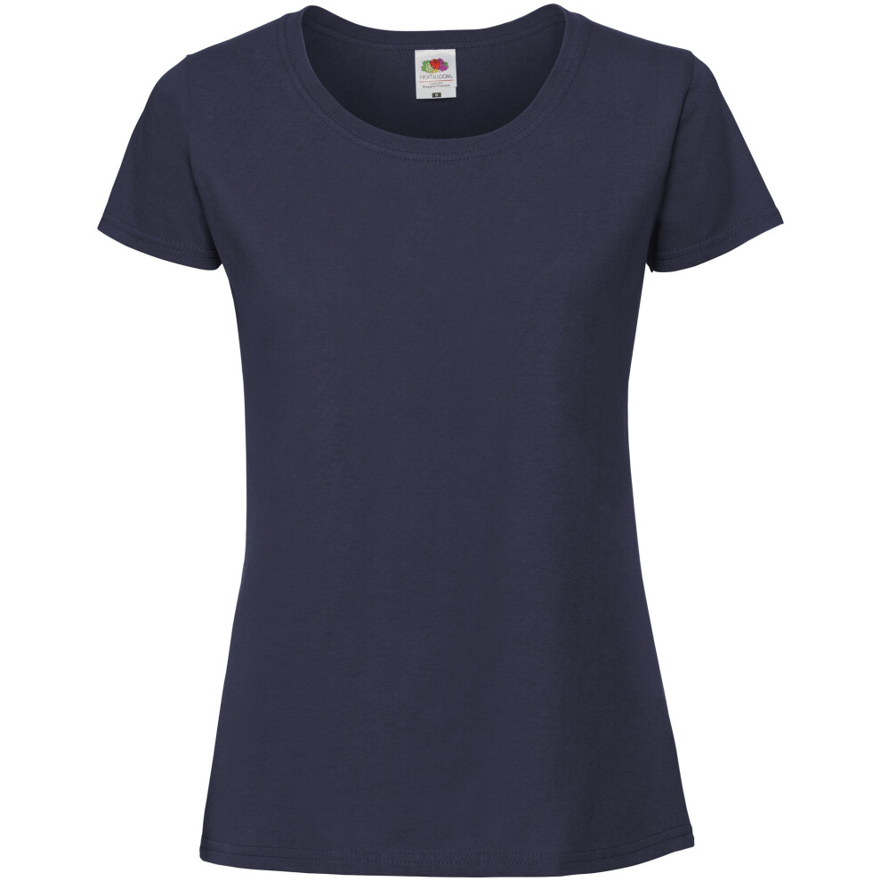 Fruit Of The Loom Women's Navy Fit Ringspun Premium T-Shirt In | Size: 2XL - Image 2