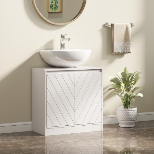 Homcom Mueble Bajo Lavabo Blanco 60 x 30 x 59.8 cm 1
