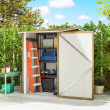 Outsunny 3.3ft x 3.4ft Outdoor Storage Shed Steel Garden Shed w/ Lockable Door
