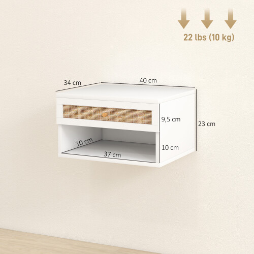Homcom Mesitas de Noche Blanco 40 x 34 x 23cm 2