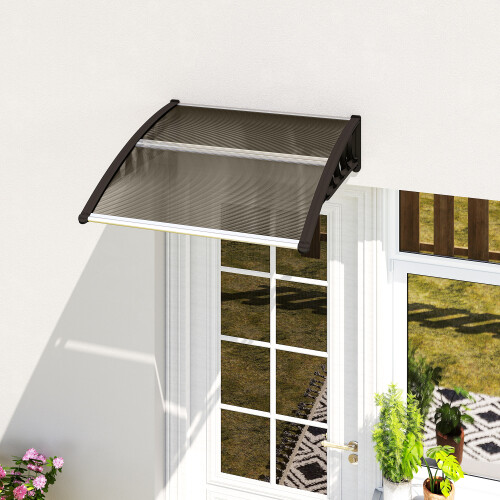 Outsunny Tejadillo de Protección Marrón 103 x 96.5 x 27 cm 1