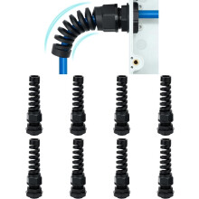 20 buc. PG7~21 Kit presetupă cablu 3-18 mm nailon arc de relief pentru cablu reglabil IP68 PA66