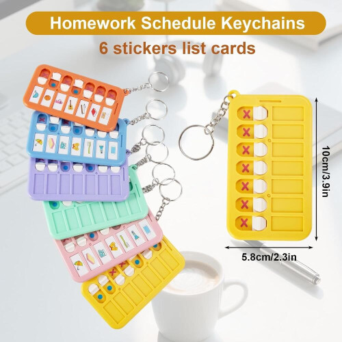 Pack Visual Schedule Keychain Chore Chart for Adults - Portable Daily Chore Chart 1
