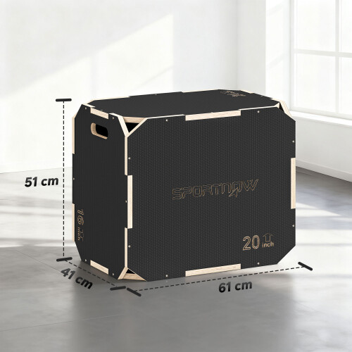 Cajón Pliométrico Negro 61 x 51 x 41 cm 2