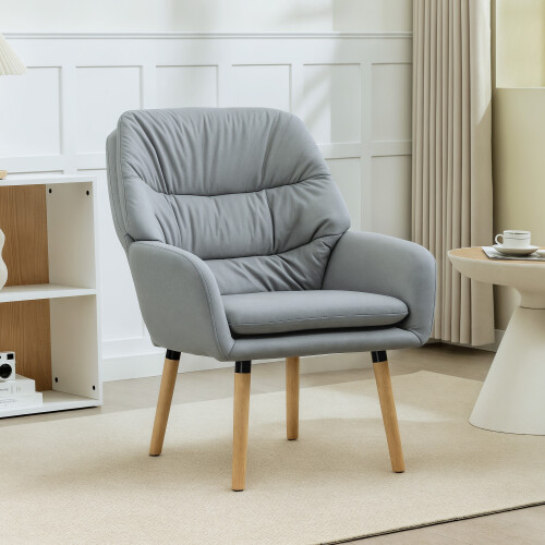 Homcom Butaca de Salón Gris 68 x 74 x 89 cm 1