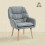 Homcom Butaca de Salón Gris 68 x 74 x 89 cm 3