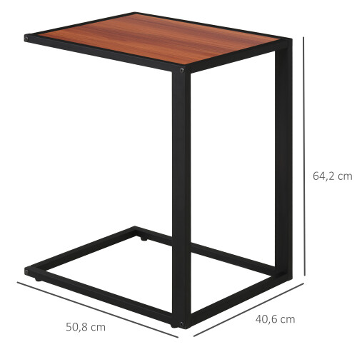 Homcom Mesa Auxiliar Marrón 40.6 x 50.8 x 64.2 cm 2