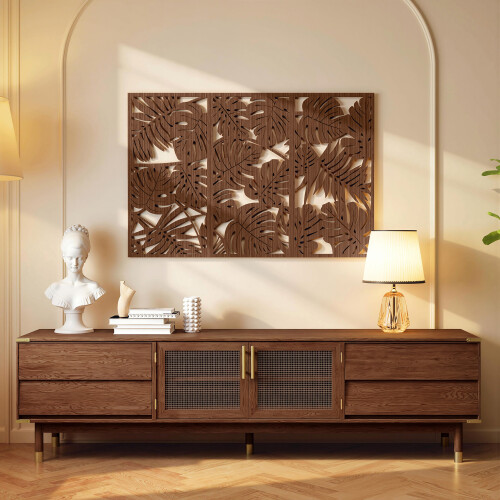 Homcom Decoración de Pared Marrón 40 x 0.9 x 80 cm 2