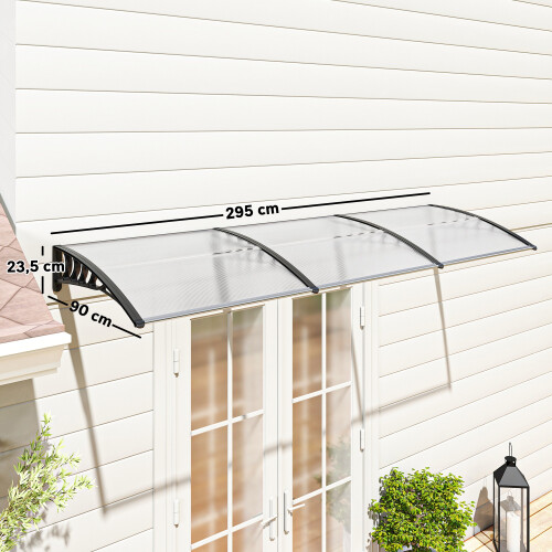 Outsunny Tejadillo de Protección Transparente 90 x 295 x 23.5 cm 2