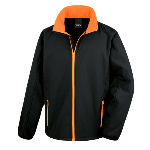 Result (3XL, Black / Orange) Result Mens Core Printable Softshell Jacket