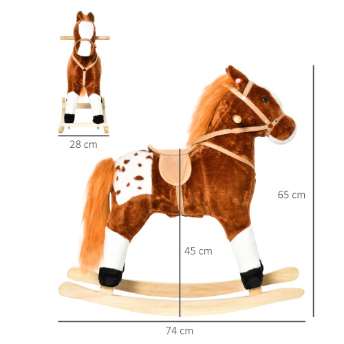 Homcom Caballito Balancín Marrón 74 x 28 x 65cm 1