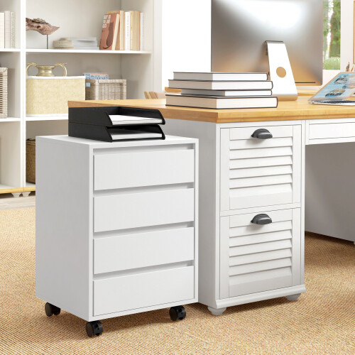Homcom Cajonera de Oficina Blanco 46 x 40 x 65 cm 1