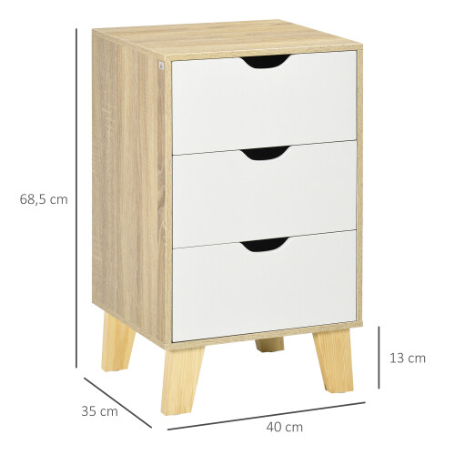 Homcom Cómoda con Cajone Bicolor 40 x 35 x 68.5 cm 2